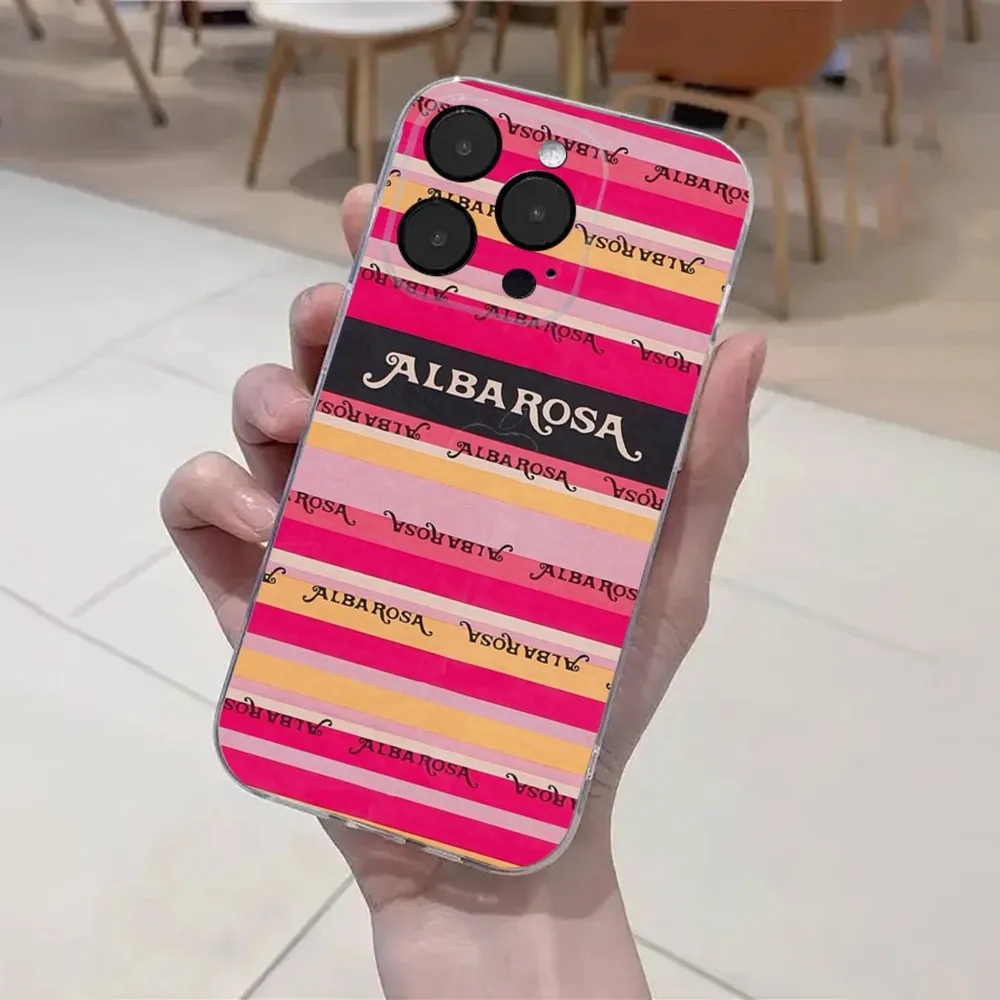 Модный чехол для телефона A-ALBA R-ROSA iPhone 16 15 14 13 12 11 Plus Pro Max XR XS X 7 8 SE мини-прозрачный