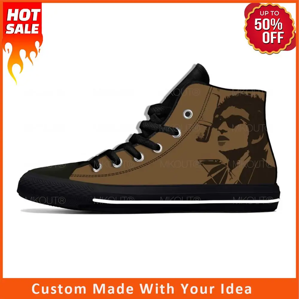 

Bob Dylan Music Rock Singer Cartoon Fashion Funny Casual Cloth Shoes High Top Lightweight Breathable 3D Print Men Women Sneakers