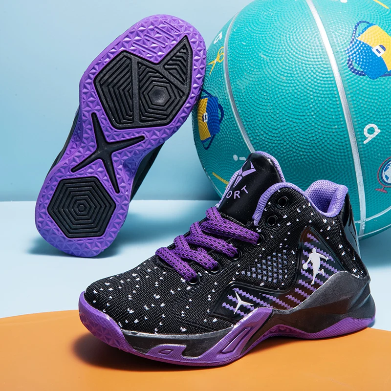 Children Brand High Quality Boys Basketball Shoes Non-slip Breathable Kids Sneakers Sport Shoes Girls Child Trainer Basket Shoes