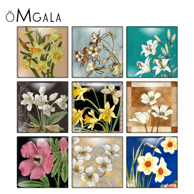 Новые винтажные красивые картины с цветами 10 шт. смешанные 12 мм/20 мм/25 мм/30 мм фото