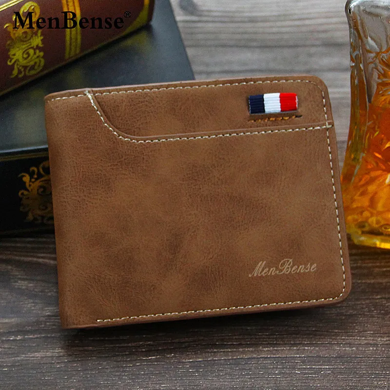 New Men's Wallet Frosted Fashion Casual Multi card Men's Wallet Wallet Wallet Short PU Leather Three fold Wallet Bag