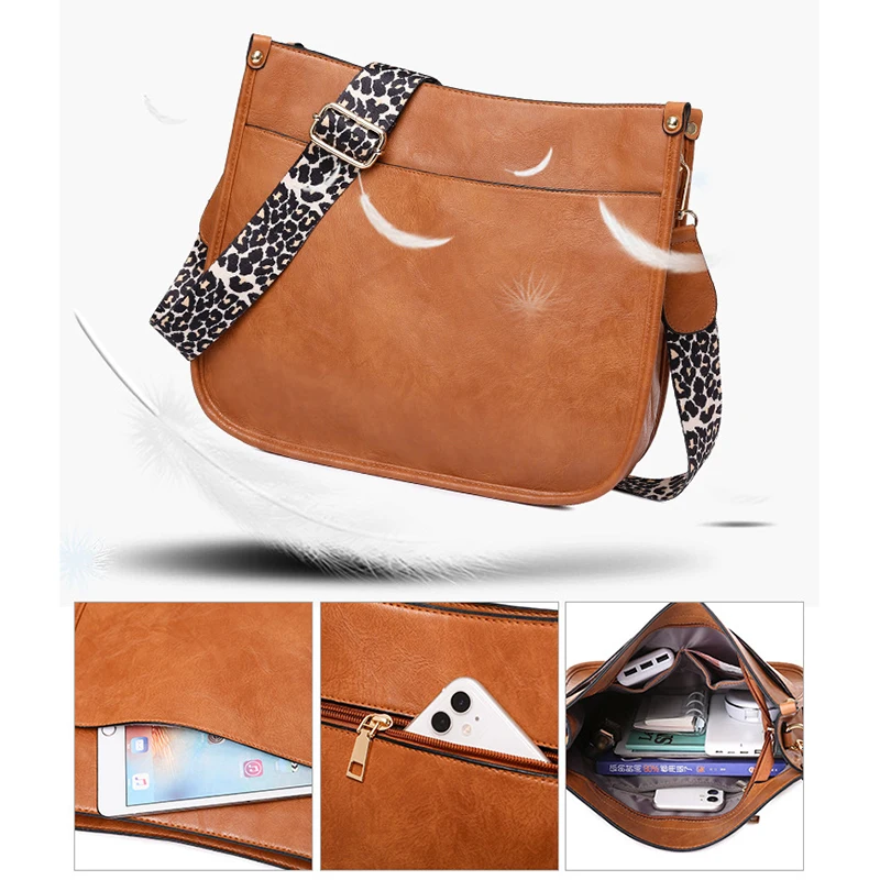 New Women's PU Leather Handbags Fashion Big Capacity Shoulder Bags Retro Designer Luxury Strap Crossbody Bag Female Shopper Bag