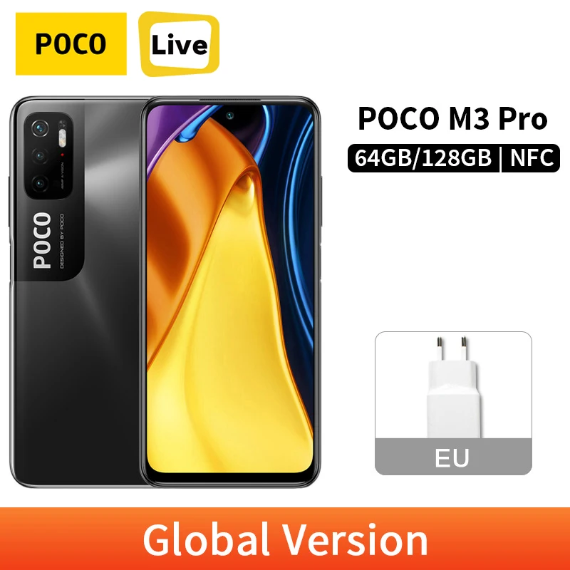 Новая глобальная версия POCO M3 Pro NFC 4 Гб 64 Гб/6 ГБ 128 мобильный телефон 90 Гц Частота