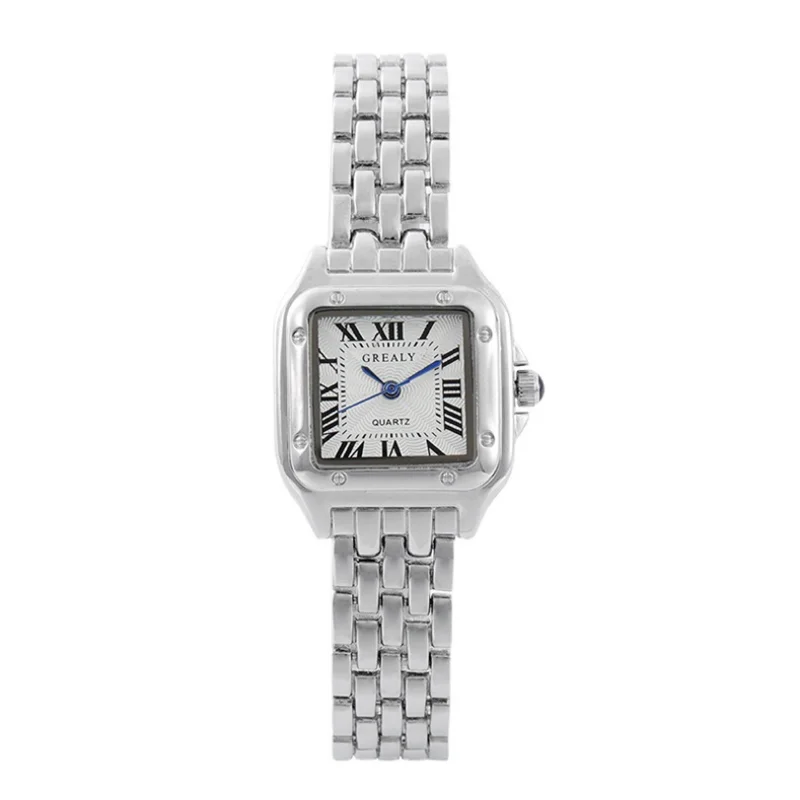

Luxury Women's Fashion Square Watches Gold Alloy Strap Ladies Quartz Wristwatches Qualities Female Roman Scale Clock