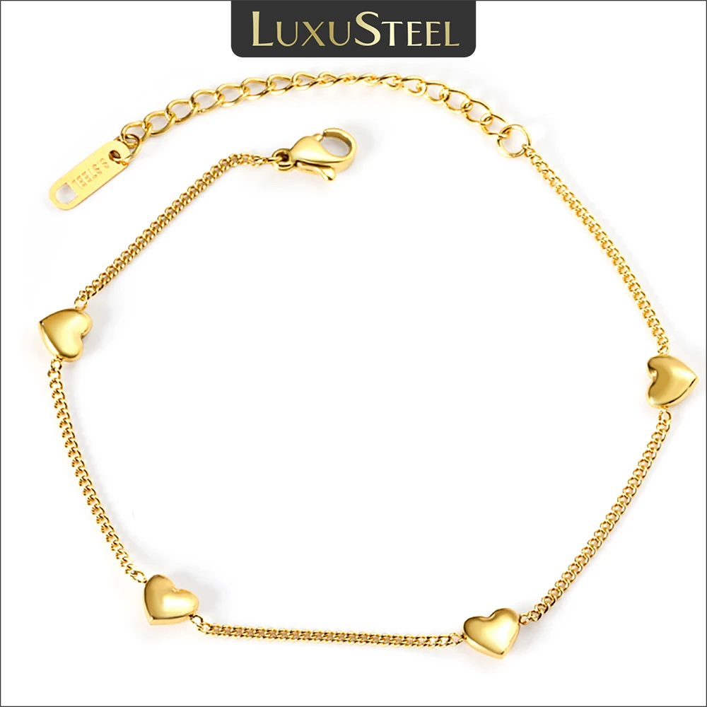 Роскошные крошечные мини-браслеты с подвесками в форме сердца для женщин и