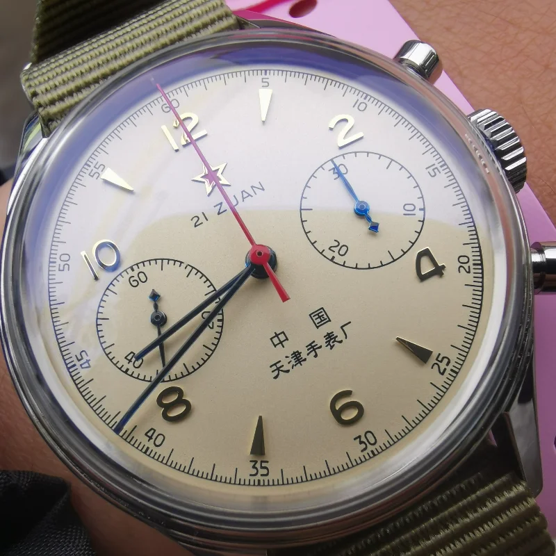 

1963 Watch Men Pilot Chronograph Wristwatch Seagull ST1901 Hand Wind Mechanical Movement Air Force 38mm 40mm Reloj Hombre