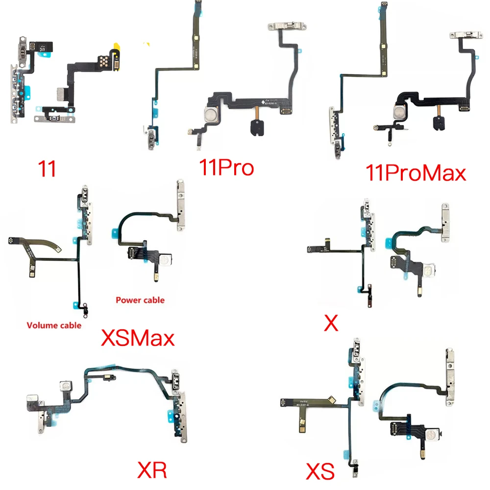 

Volume And Power Button Flex Cable With Bracket For iPhone 11 Pro X XR XS Max Replacement Parts