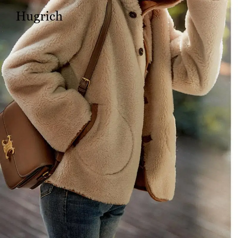 

Женская куртка из искусственного меха Толстая теплая куртка Повседневная модная пушистая удобная свободная короткая зимняя куртка