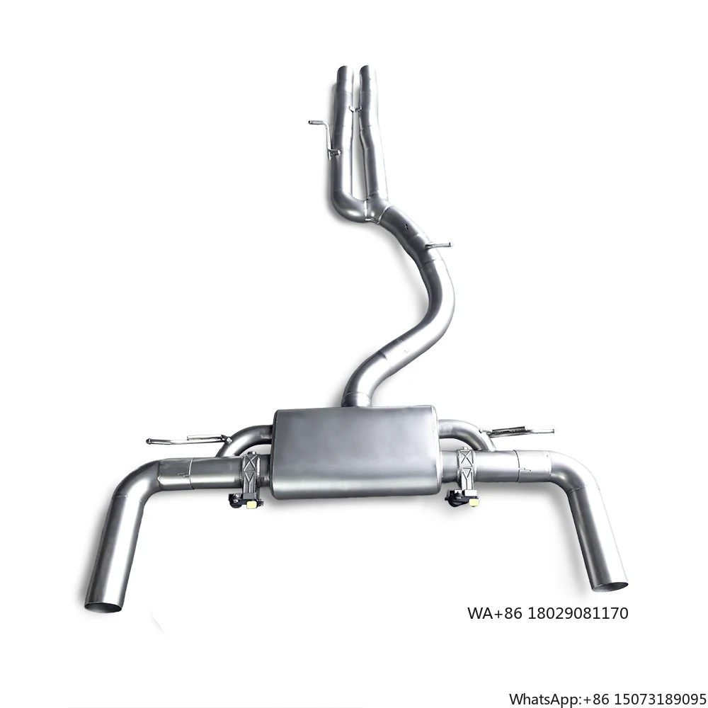 Фото Выхлопная система Catback для RS3 TT RS 2.5T 2017-2023 из нержавеющей стали 304 с клапаном и черным наконечником №1