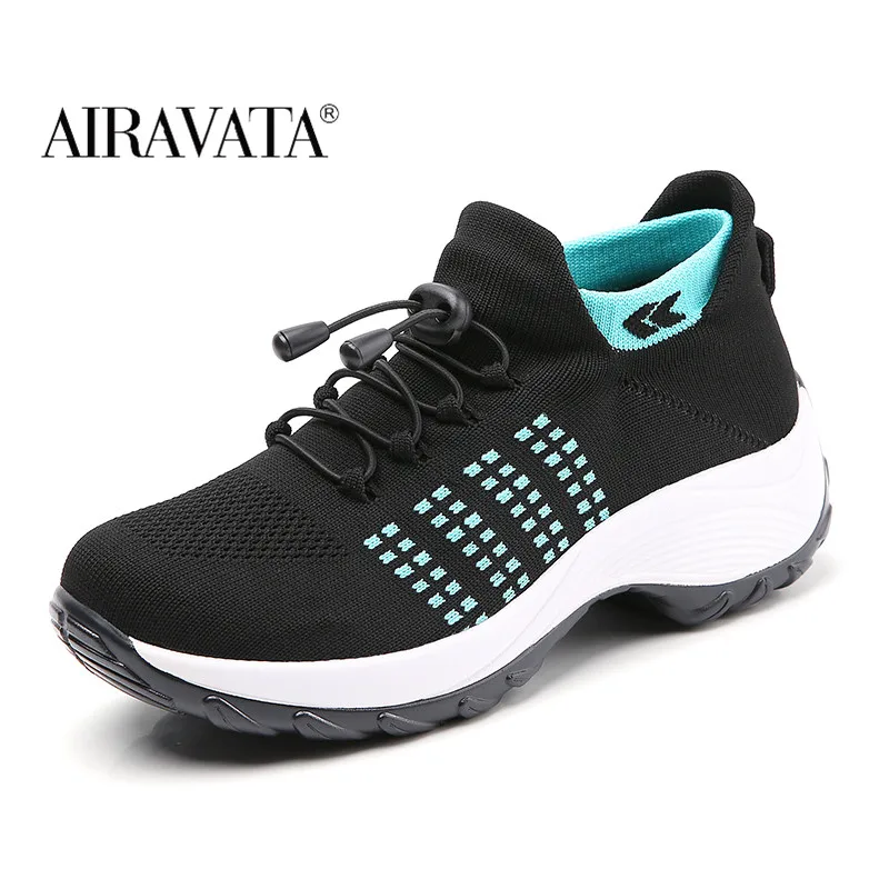 Women Walking Shoes Comfortable Chunky Sneakers Athletic Breathable Slip-on Outdoor Sock Shoes