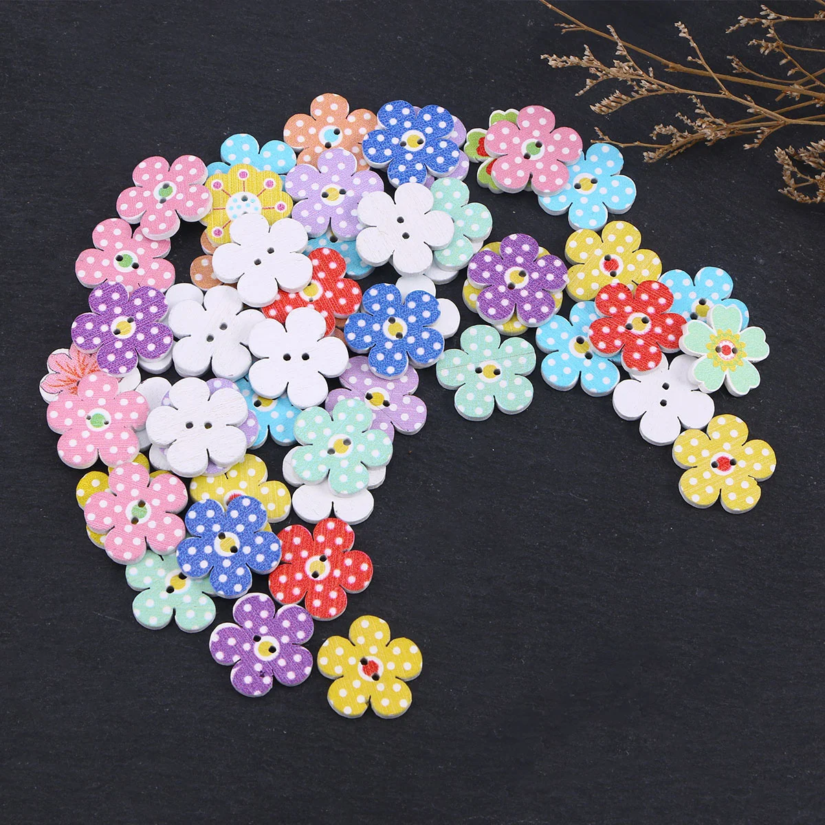 

Button Wood Wooden Novelty Buttons Scrapbookingchildren Coat Shapemanual Kids Diy Hole Sewing Assorted Flower 2