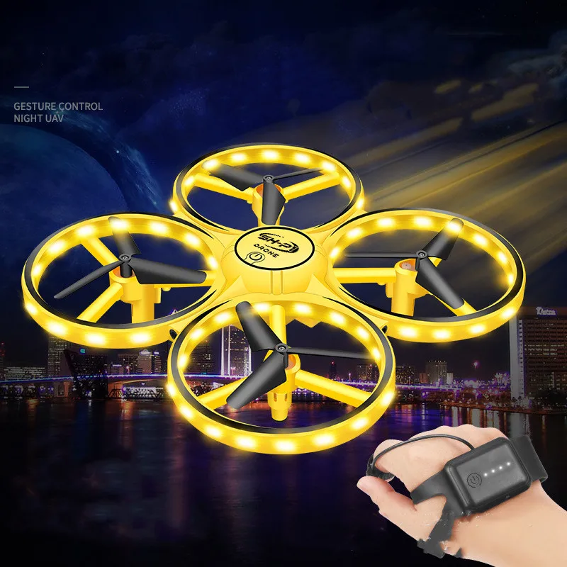 

New RC Mini Quadcopter Induction Drone Smart Watch Remote Sensing Gesture Aircraft UFO Hand Control Drone Altitude Hold Kids