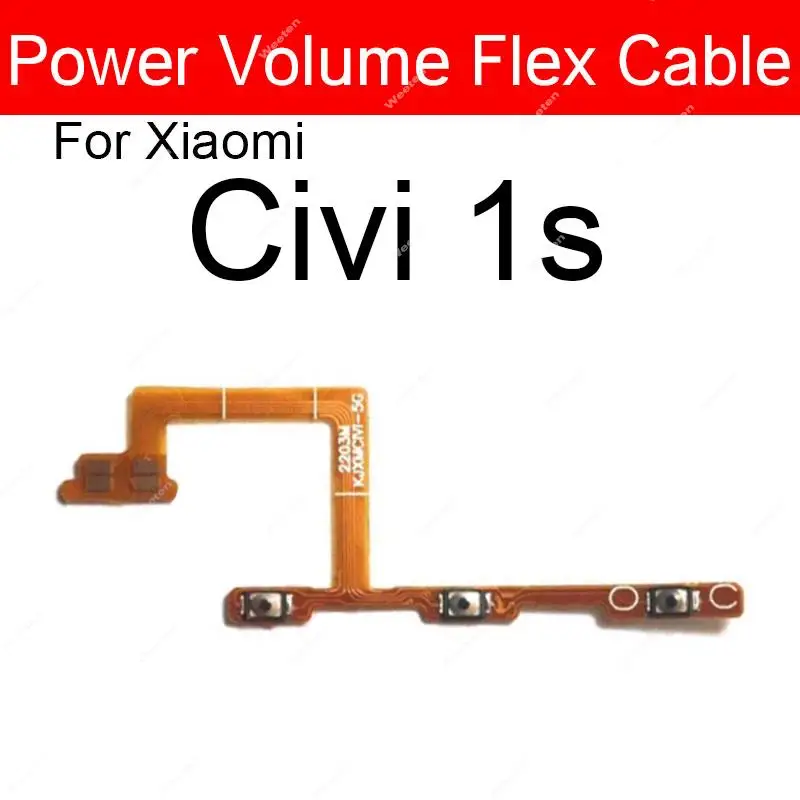 Боковая кнопка питания гибкий кабель для Xiaomi Civi 1 1s 2 3 2109119BC 2209129SC Кнопка боковой