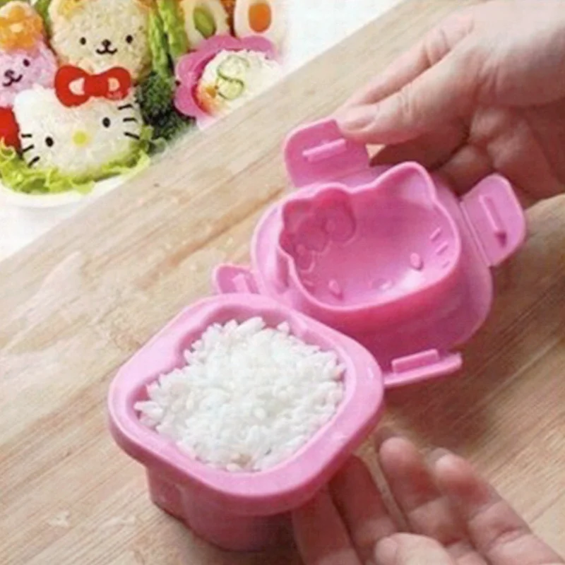 

Милый и удобный рисовый мяч Hello Kitty в форме кошки, форма для риса, форма для суши из мультфильма Kawai, детская маленькая форма для ланча