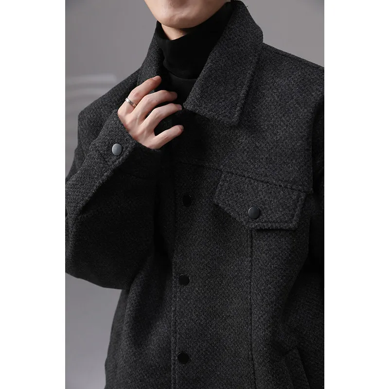 Осенне-зимний универсальный короткий шерстяной плащ верхняя одежда корейское