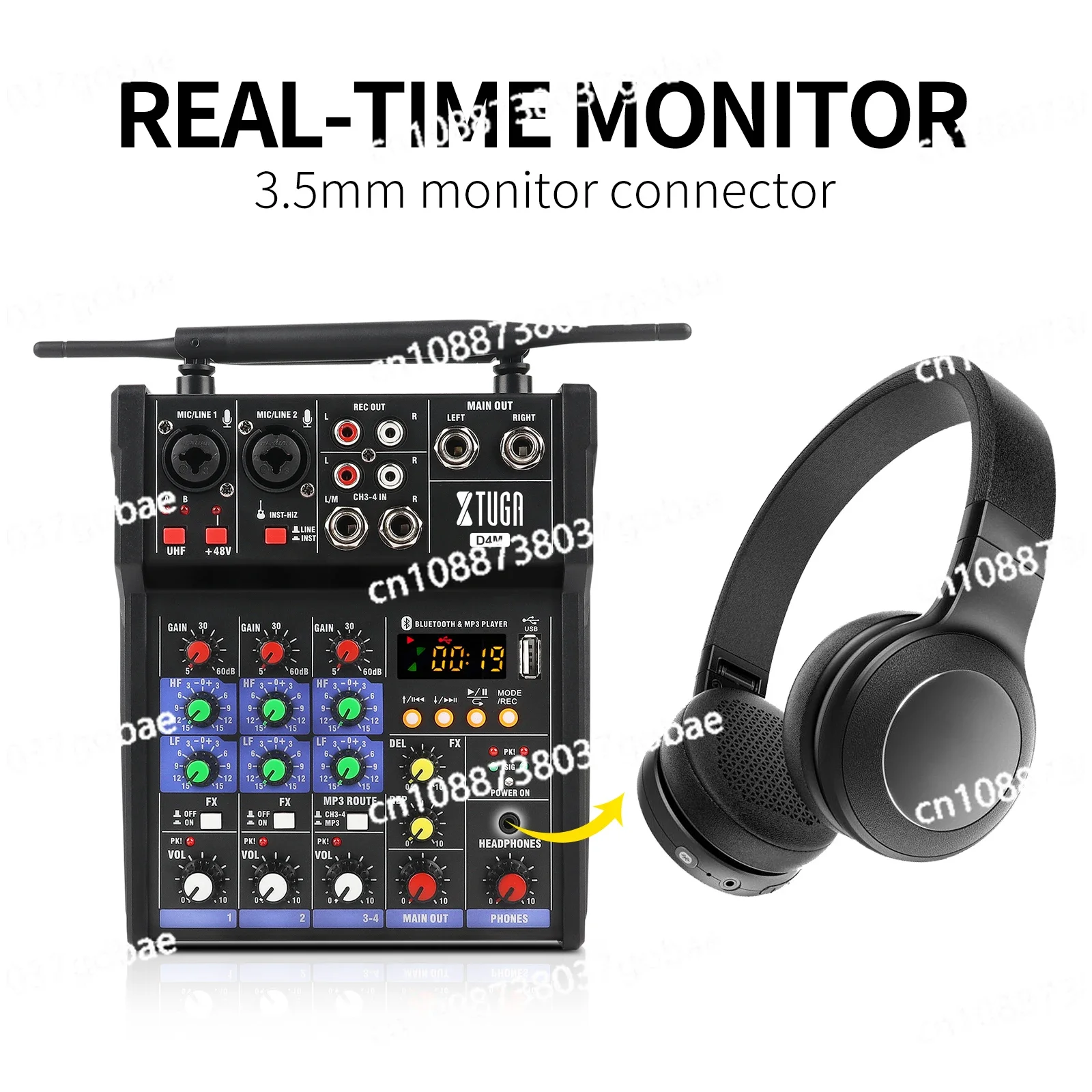 Интерфейс 48 В USB-микширование звука 4 канала мини-музыкальный микрофон студийный