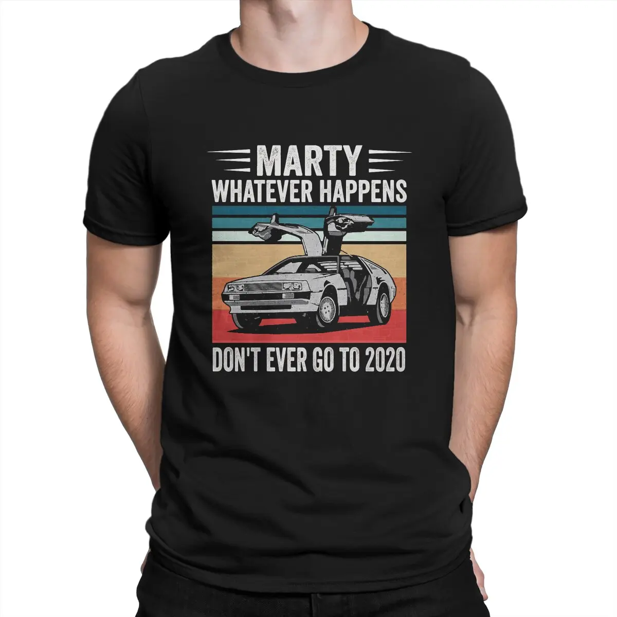 

Men's Marty Whatever Happens Dont Ever Go To 2020 T Shirt Back to the Future Film Cotton Clothes Funny Short Sleeve