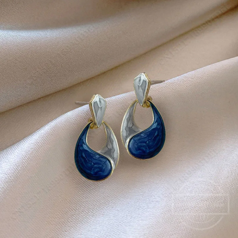 Fashion Vintage Resin Geometric Drop Earrings for Women Charms Elegant Irregular Blue Pendant Earrings Jewelry Party Gifts (art.: 3920ca609574f) - 3920ca609574f