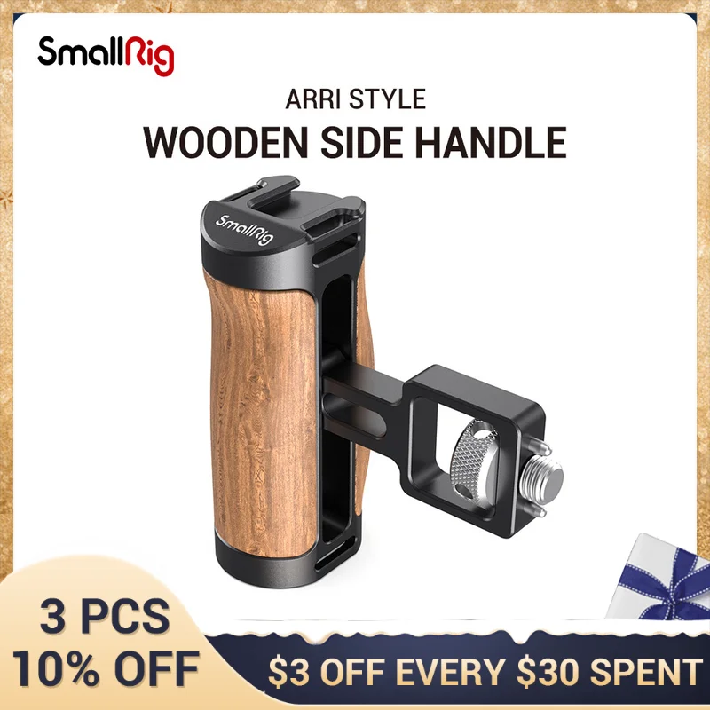 

SmallRig vlog Camera Rig универсальный ручной захват DSLR камера деревянная мини-ручка (крепление в стиле ARRI) 2914