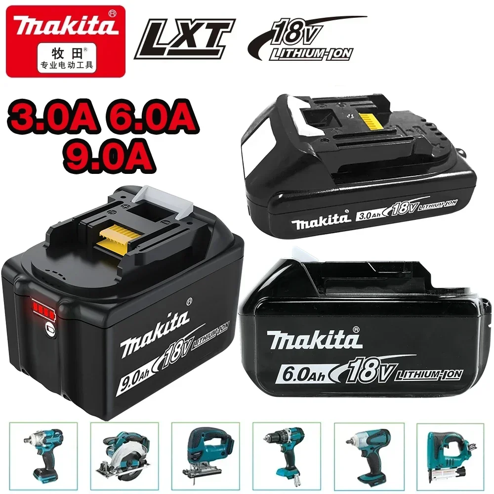 100% Makita литиевая батарея 3 Ач/6 Ач/9 Ач для 18 В BL1830B BL1850B BL1850 BL1840 BL1860 BL1815 сменная