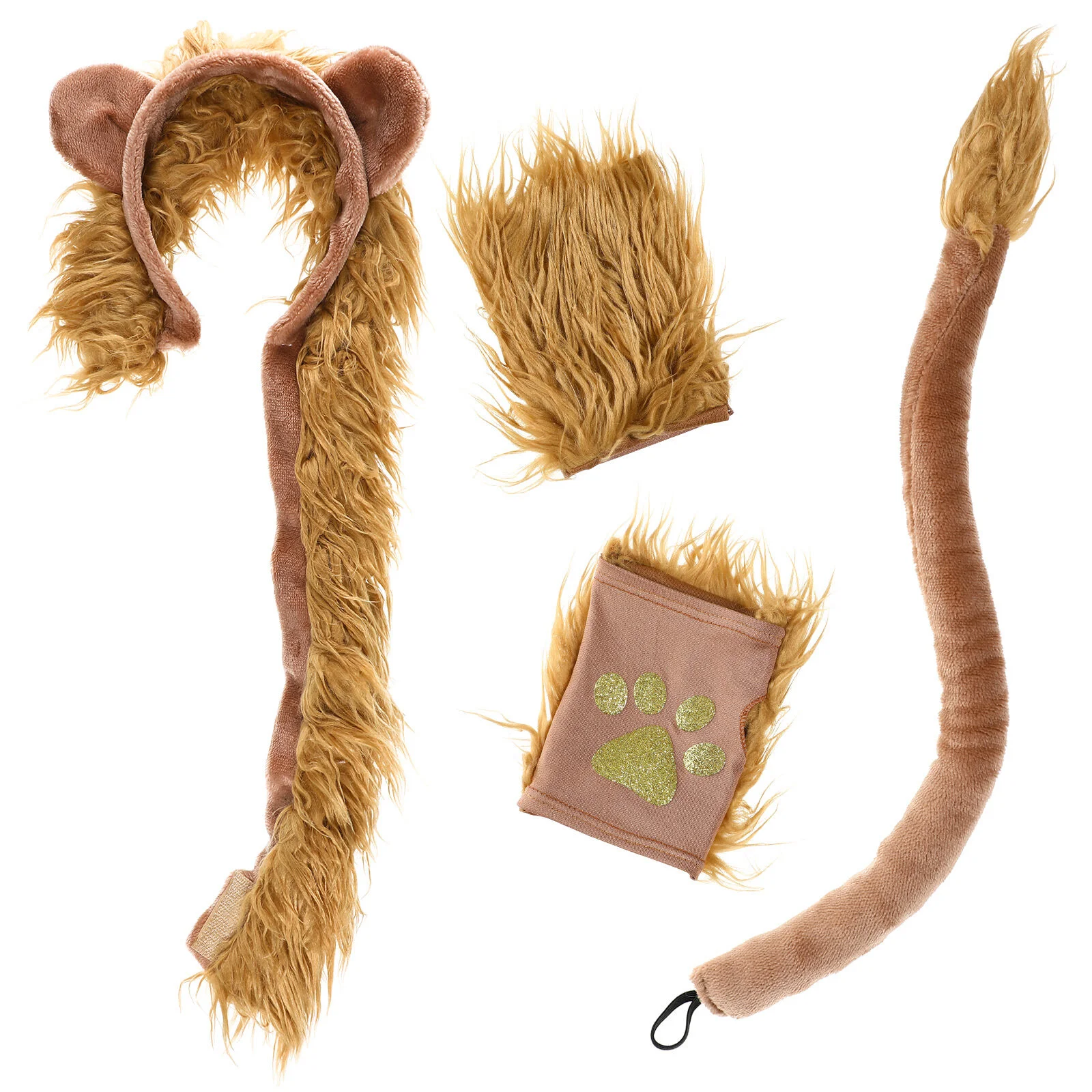 

Halloween Decor Gift Hair Hoop Paw Costumes Props Performance Lion Gloves Fake Tail Child