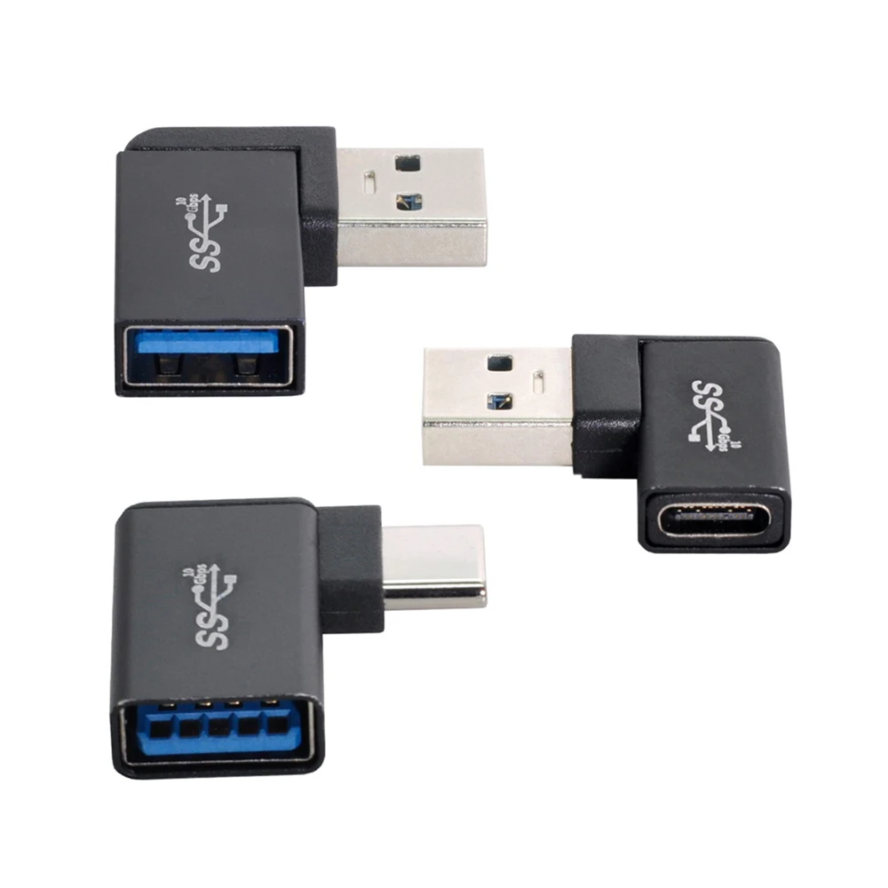 

CY 3pcs/lot Angled 90 Degree USB 3.1 Type C Male Female to USB3.0 Type A Female OTG Data 10Gbps Adapter