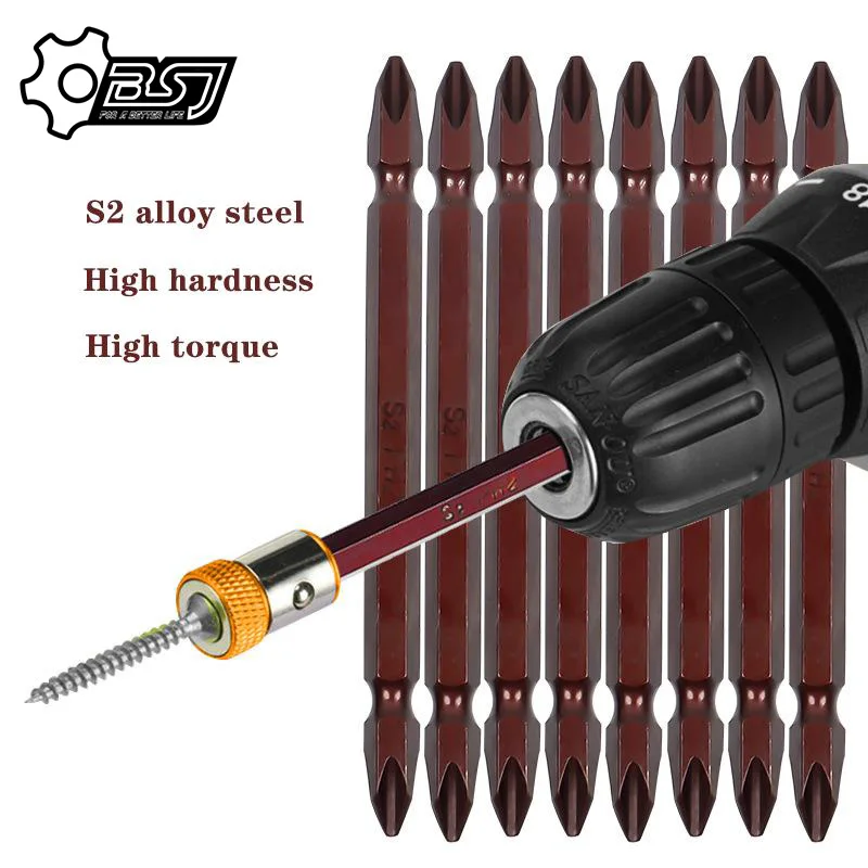

10Pcs Screwdriver Bits Set 63mm PH2 Anti-slip with Magnetic 1/4" Hex Shank Fits Hand Electric Drill Driver Hand Accessories