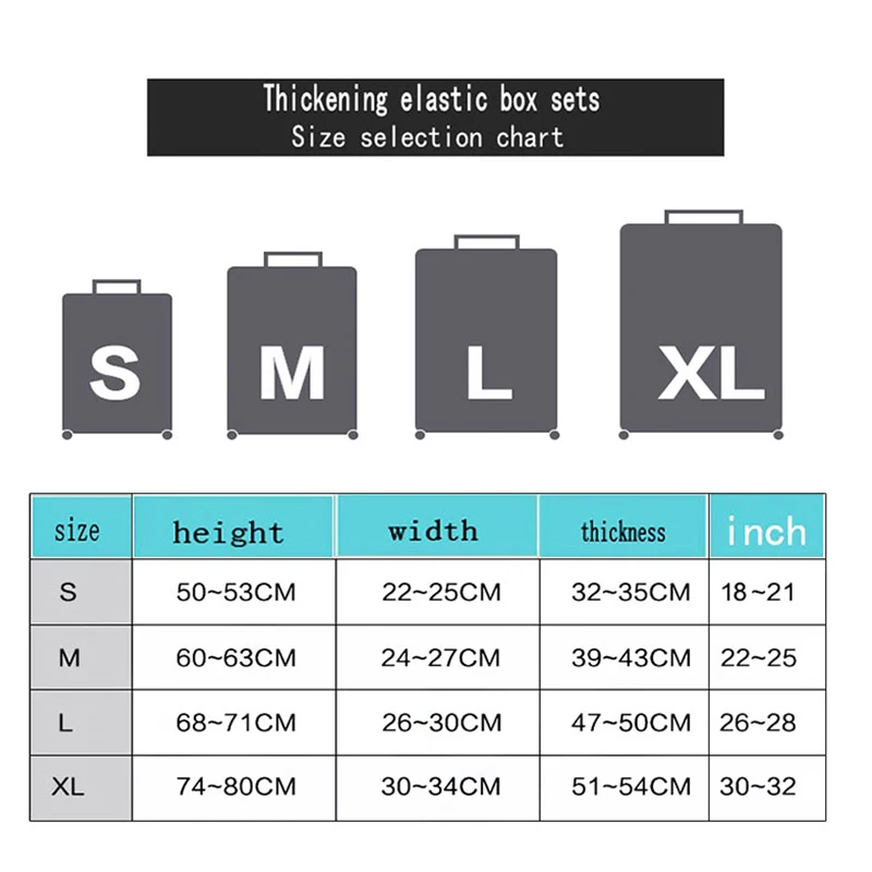 Luggage Cover Suitcase Protective Cover Thicker Travel Travel Accessories Elastic Luggage Dust Cover Apply To 18''-32'' Suitcase