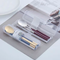 304 stainless steel portable tableware set chopsticks spoon student outdoor korean single tableware three piece set