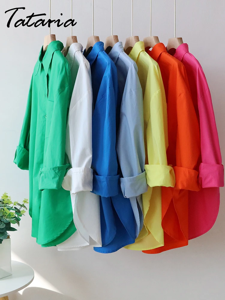 Базовая рубашка ярких цветов женские красивые блузки с воротником 2022 летние