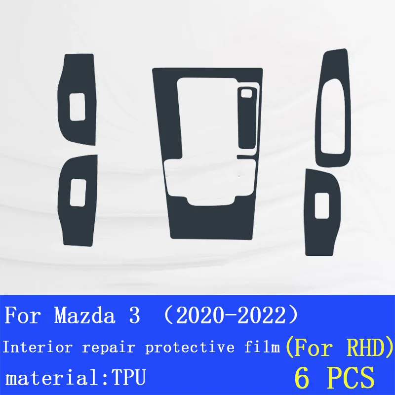 

Защитная пленка для Mazda 3 2020-2022, Защитная пленка для салона автомобиля из ТПУ с защитой от царапин