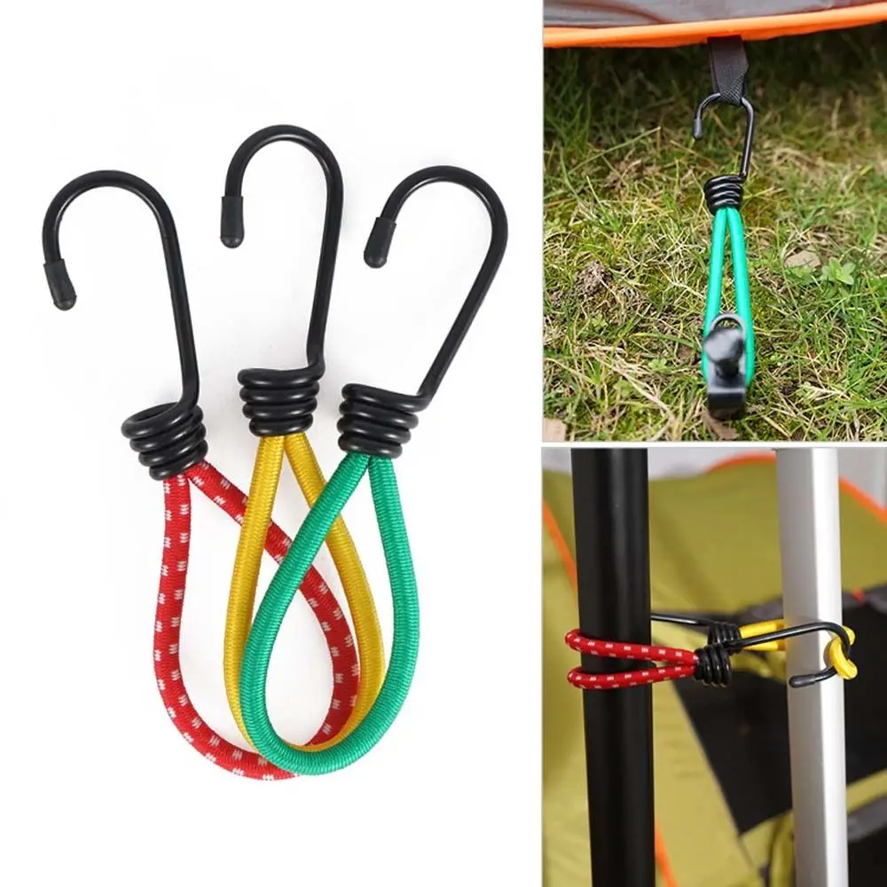 

5pcs Outdoor camping tent elastic rope buckle 15cm fixed bundle with elastic rope hook camping canopy accessories pull rope