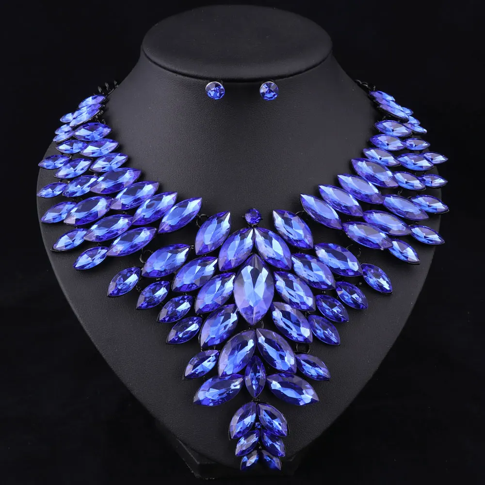 7 цветов африканские Ювелирные наборы из бисера свадебное ожерелье женский