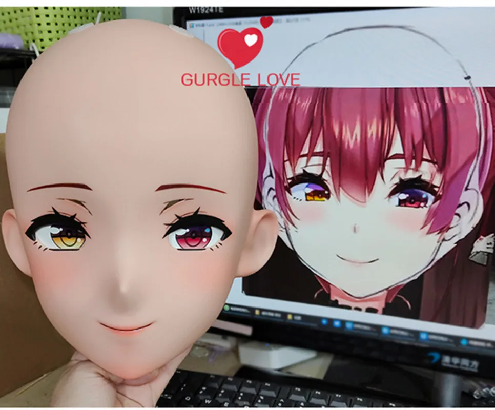 

(GL08) Custom Cartoon Character Female Girl Resin Half Head Crossdress Cosplay Japanese Anime Role Kiryu Coco Kigurumi Mask