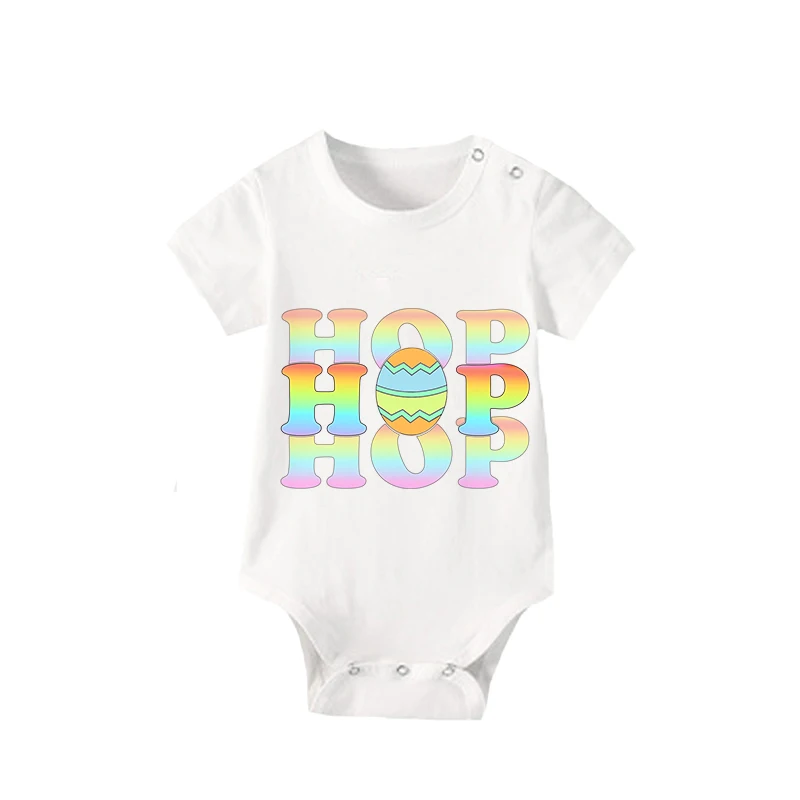 Easter Family Matching Pajamas Exclusive Design Happy Easter Colorful Hop Egg Gray Pajamas Set