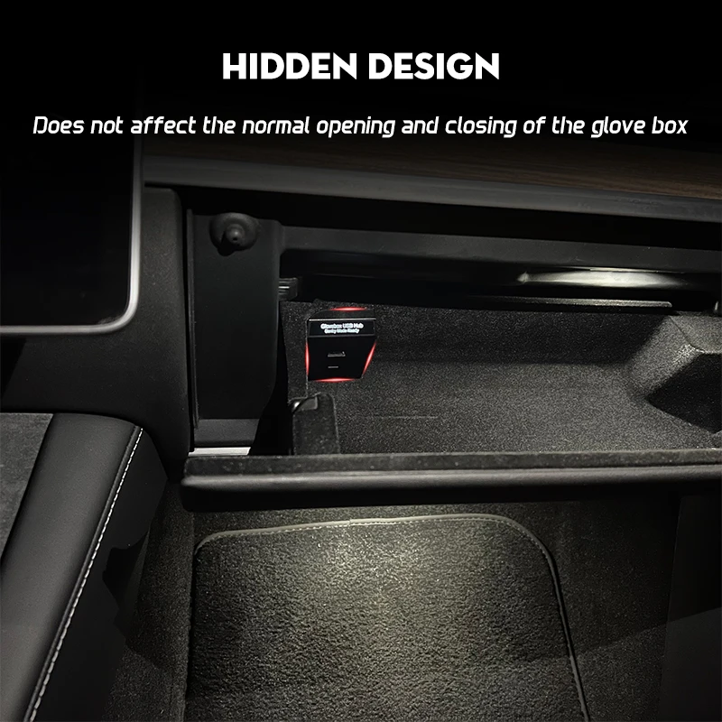 Futhope Glovebox usb-хаб порты для Tesla Model 3 модель Y 2021-2023 цифровой дисплей разветвитель