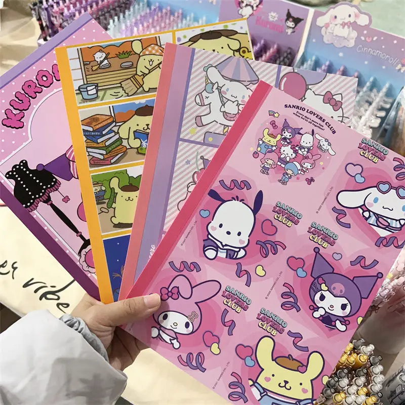 

4Pcs Kawaii Sanrio Kuromi Notebook Anime School Supplies Diary Weekly Planner Notepad Students Study Stationery