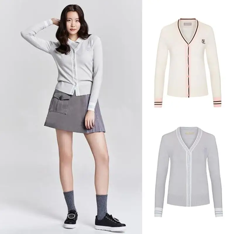 

Женский тонкий трикотажный кардиган с V-образным вырезом и пуговицами