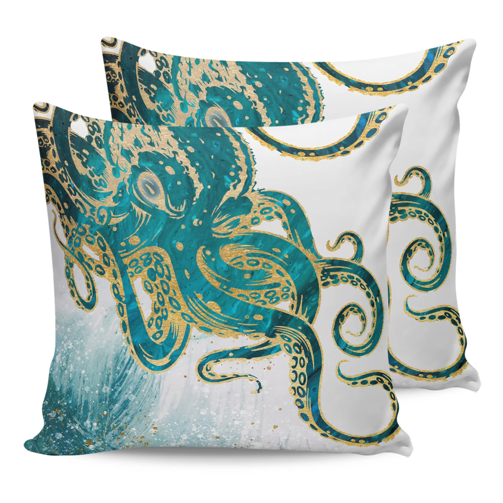 

Octopus Watercolor Pillow Cases Sofa Decor Pillow Cover for Living Room Decorative Pillows In Bedroom Printed Pillowcase