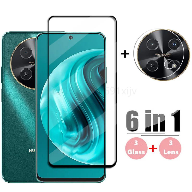 Фото Стекло с полным покрытием для Huawei Nova 12i, закаленное стекло для Nova 12i, защита экрана, Защитная пленка для объектива камеры телефона Huawei Nova 12i №1