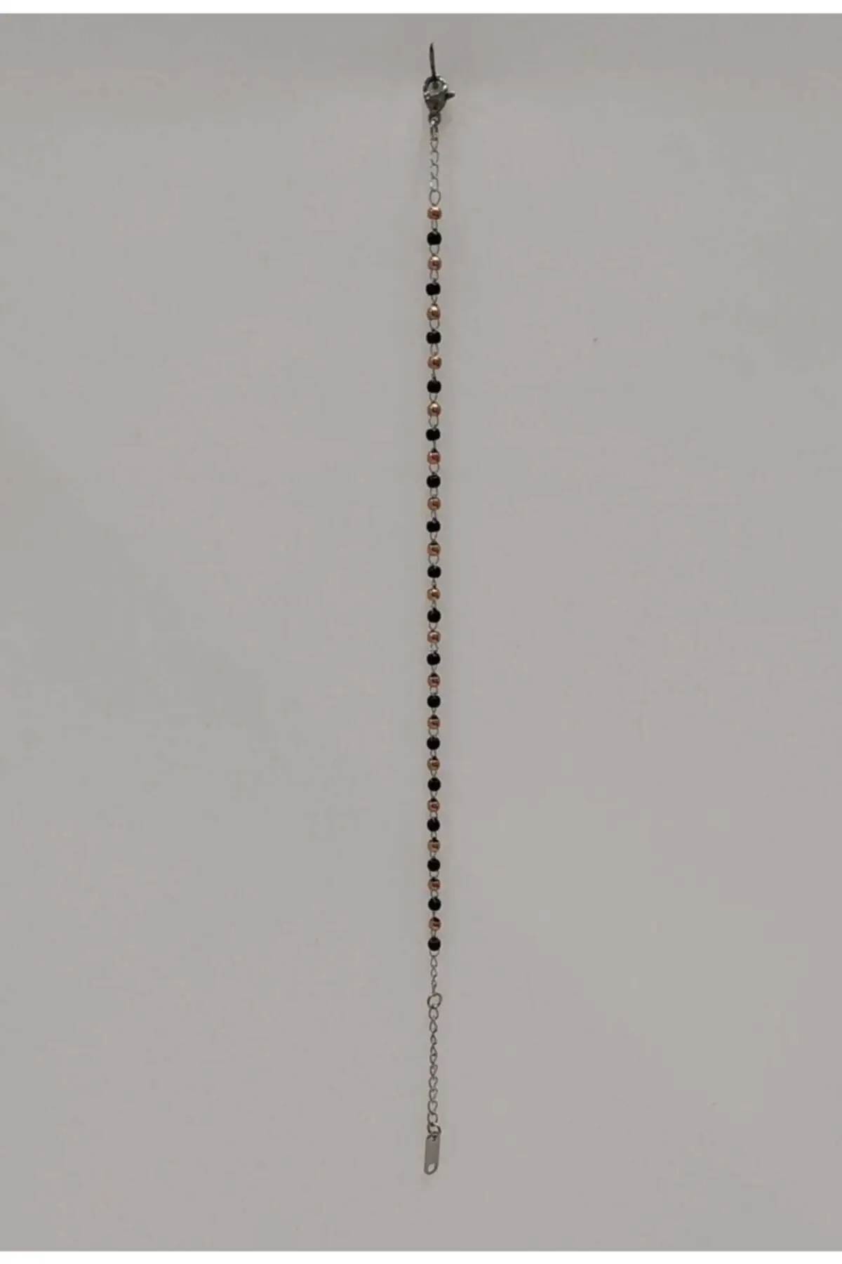 

Anklets Steel Black and Rosegold Beaded