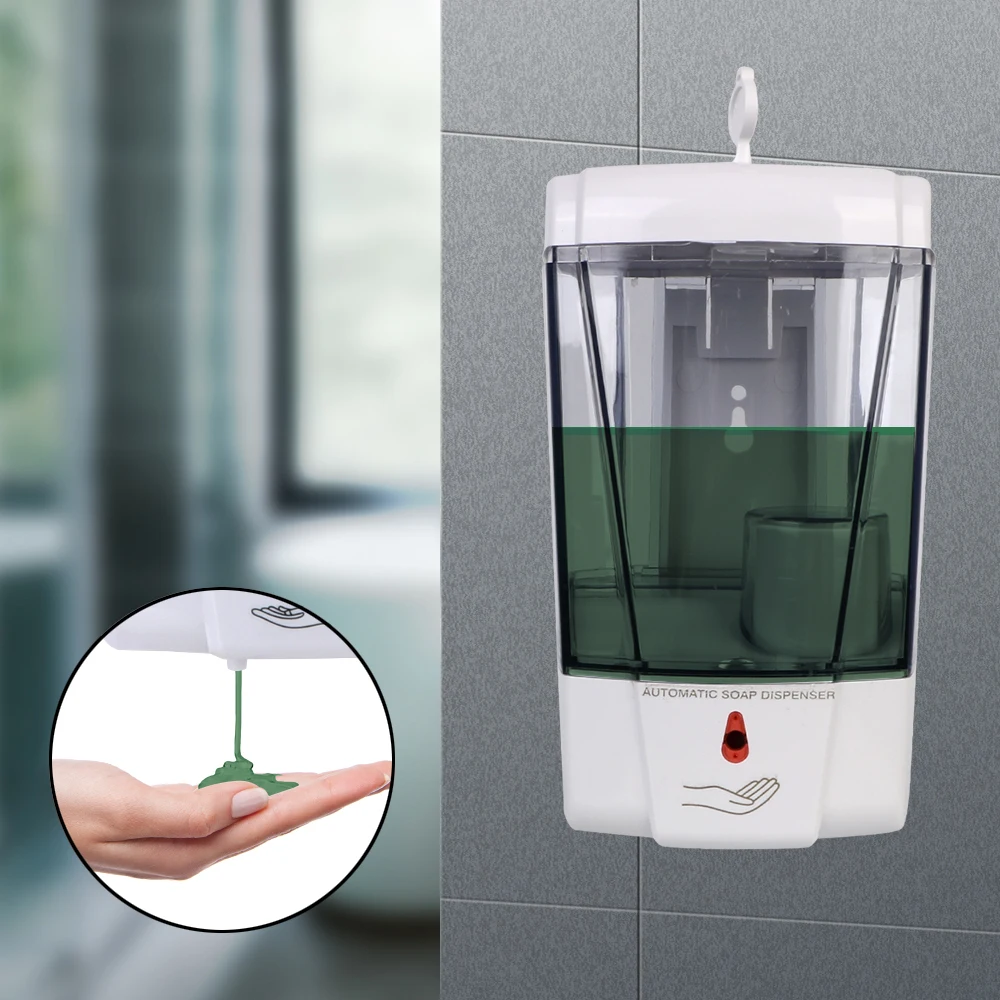 

Wall-Mount for Kitchen Bathroom 700ml Touch-free Lotion Pump Touchless Liquid Automatic IR Sensor Soap Dispenser