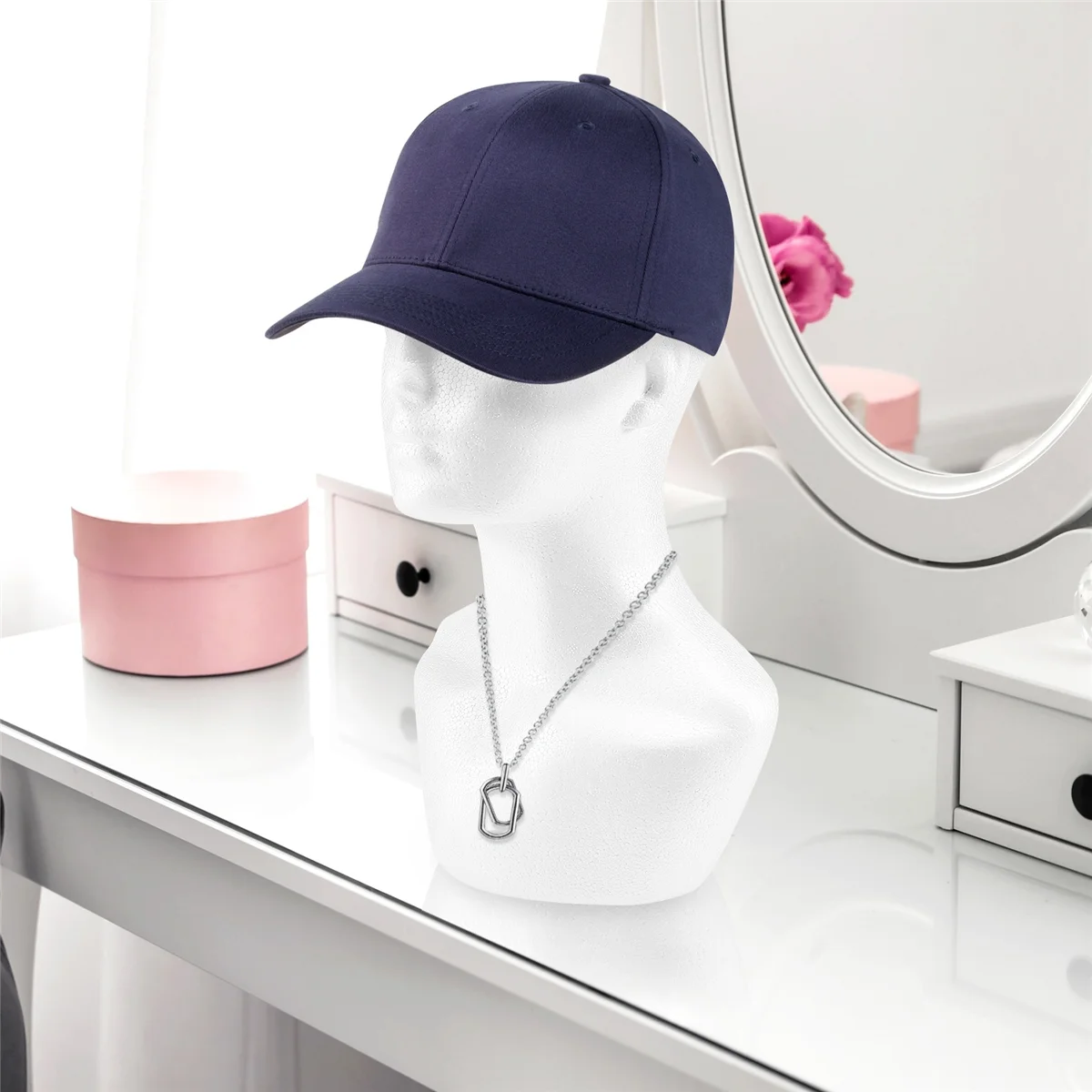 Пена Мужской Дисплей Манекен Голова Парики Шляпа Шарф Стенд Модель