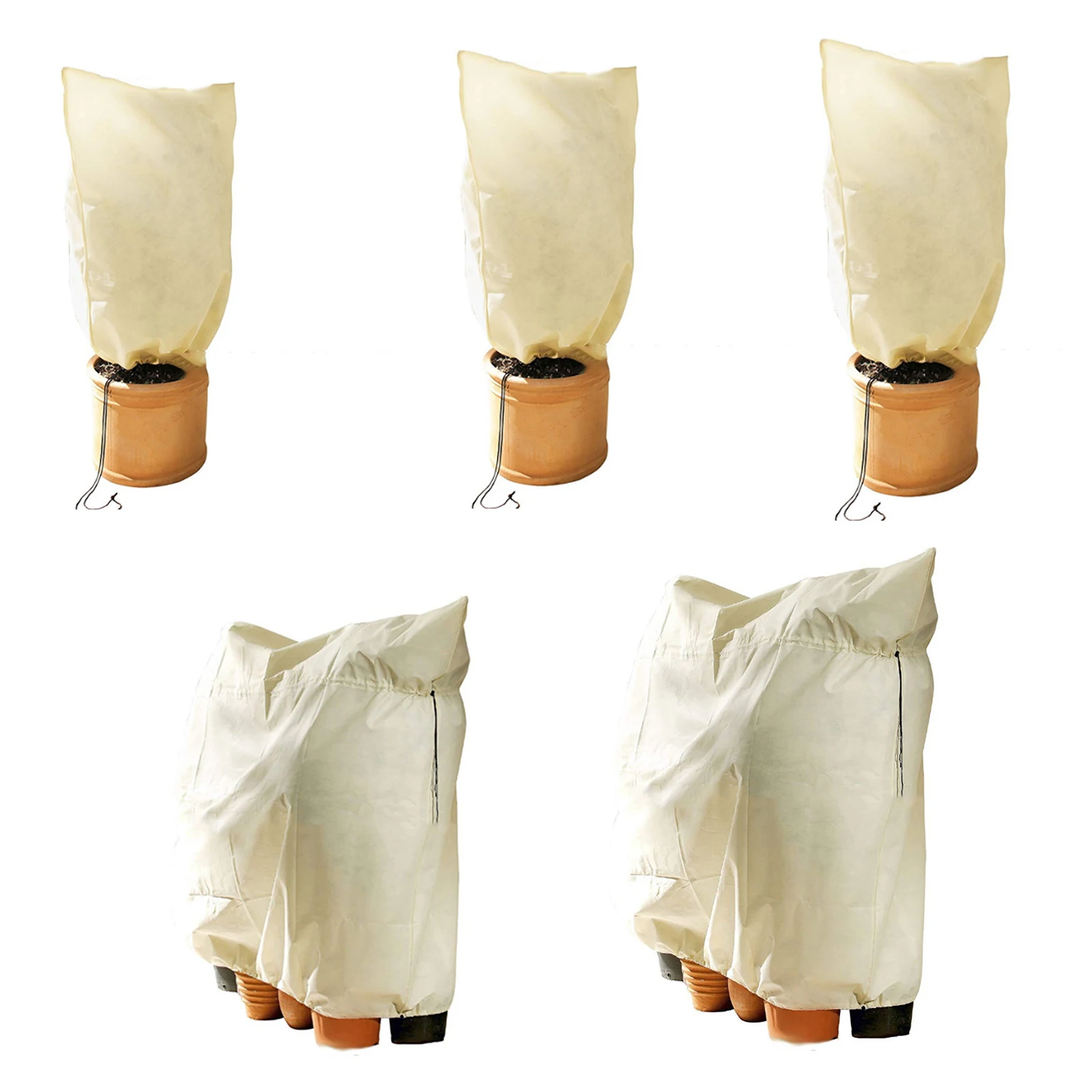 

Plant Cover Freeze Protection Warm Plant Protecting Bag Winter Cold Weather Warm Anti-Cold Drawstring Bag For Yard Garden Plants