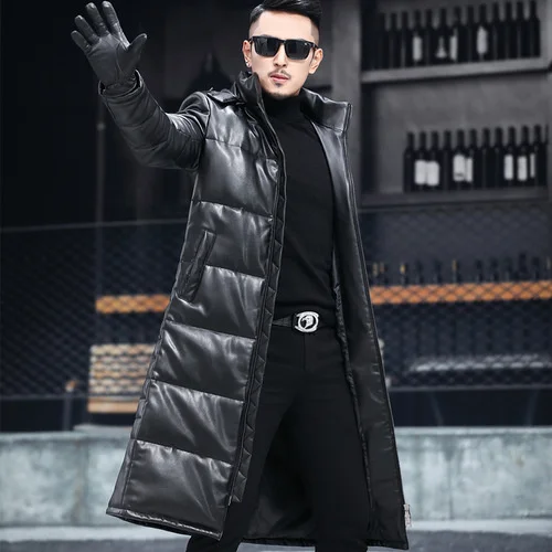 

Winter Men's Down Jacket Hooded 90% Duck Down Coat Man Clothes 2023 Thick Warm Long Doudoune Homme Causal Coat Hiver T66