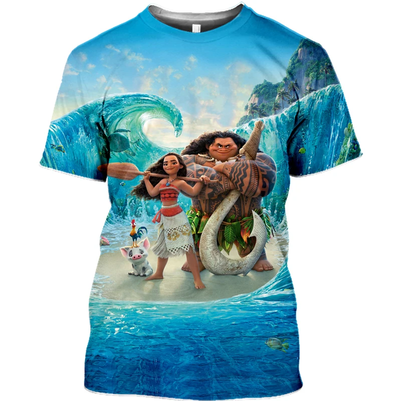 

Summer Children Short Sleeve 3D T Shirt Kids Boys Cotton Cartoon Moana Print Girls Tops Tees Tshirt Baby Boys Clothes Outfits