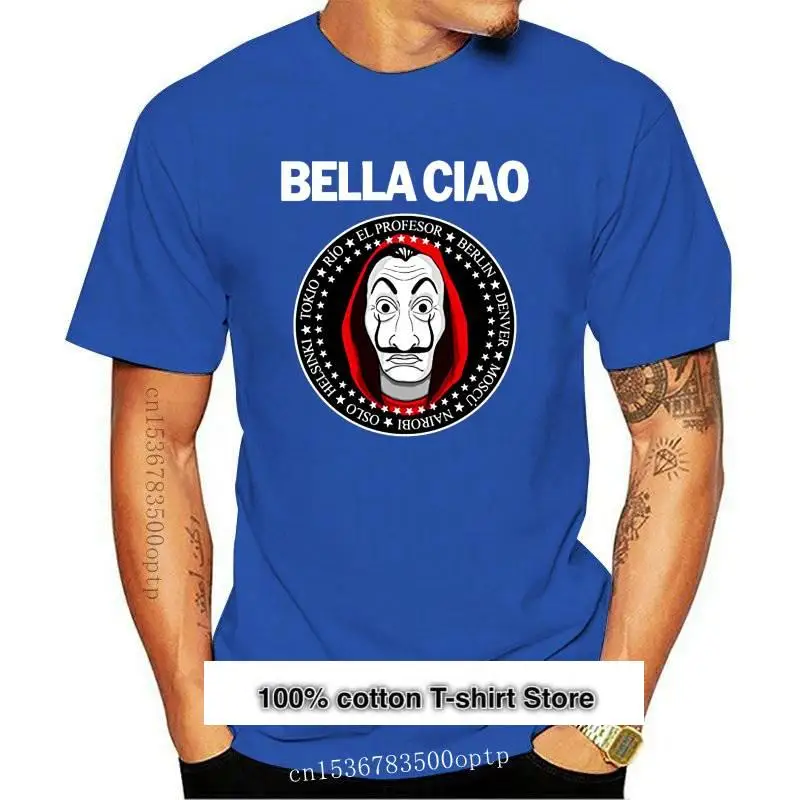 

Ropa De moda para hombre, camiseta De Bella Ciao La Casa De Papel, disfraz, camiseta divertida