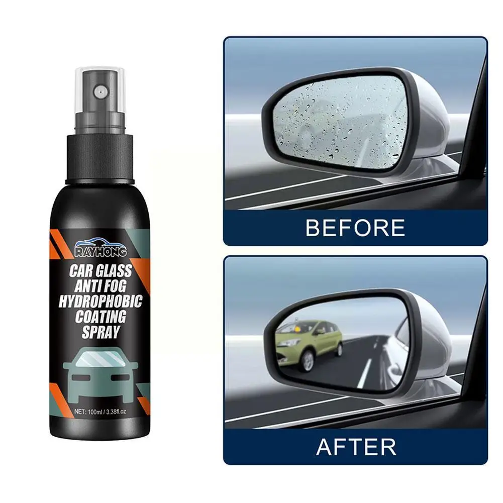 100ml Car Windscreen Spray Anti Rain Coating Car Glass Windshield Polish Mirror Liquid Auto Mask Kit Hydrophobic I5X5