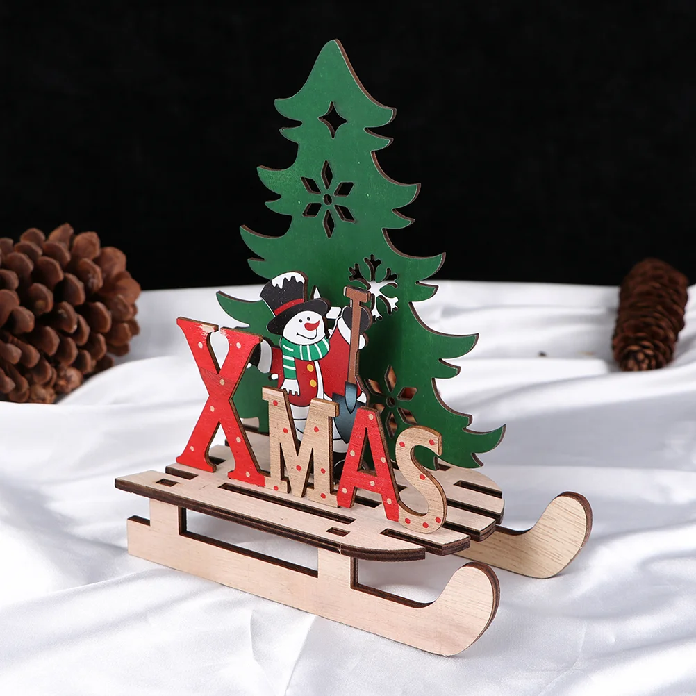 

Table Christmaswood Sign Wooden Decorations Santa Signs Snowman Centerpiece Plaque Sleigh Letter Desk Claus Ornaments Toppers
