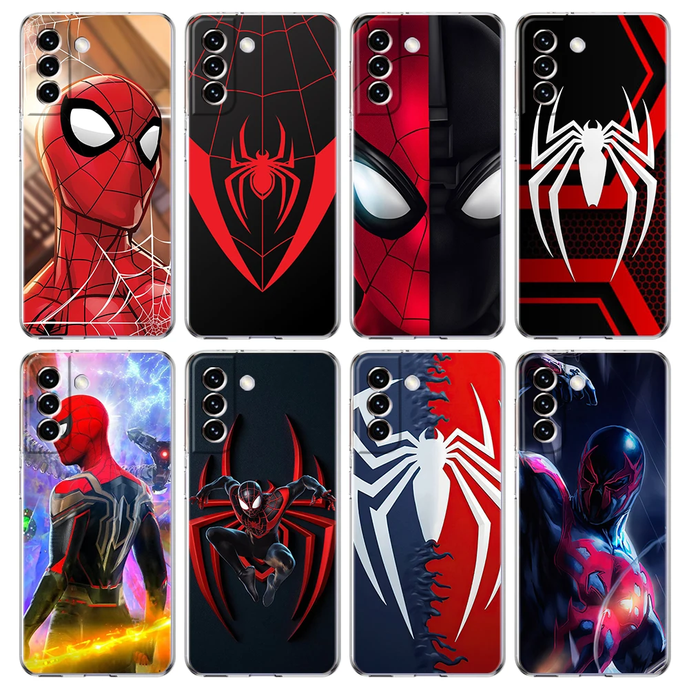 

Disney Spiderman Superhero Transparent Case For Samsung Galaxy S22 S20 FE Note 20 10 S21 Ultra S10 S10E M21 M31 M32 Lite Plus